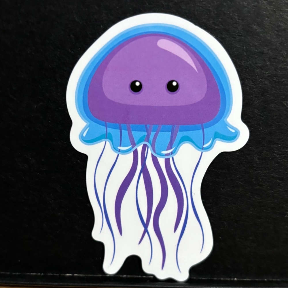 PURPLE/ BLUE CUTE JELLY FISH STICKER